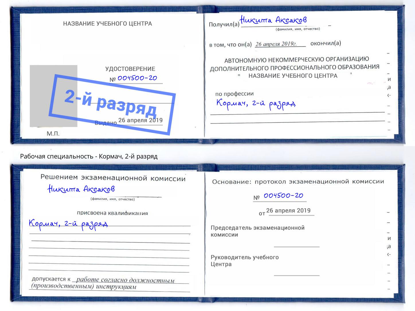 корочка 2-й разряд Кормач Гай